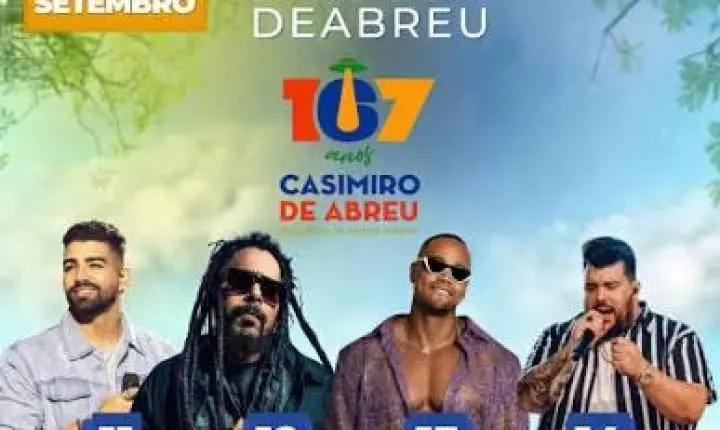 Casimiro de Abreu celebra 167 anos com grandes shows e programação especial
