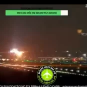 Motor de avião explode após decolagem em Guarulhos e voo retorna; veja
