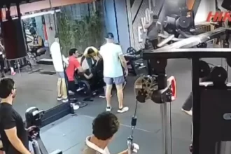 Aparelho com 180 kg falha e jovem quebra os dois joelhos em academia