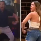 Pai repete gesto de argentina presa no Rio por racismo; vídeo