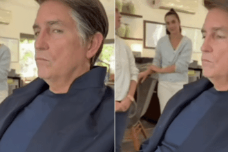 O ator Jim Caviezel como Jair Bolsonaro