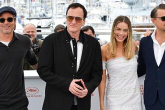 Brad Pitt, Quentin Tarantino, Margot Robbie e Leonardo DiCaprio promovem "Era uma vez em Hollywood", no Festival de Cannes