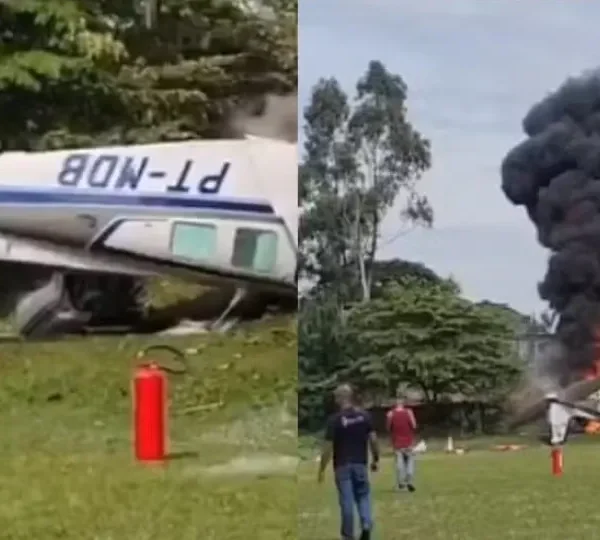 Duas pessoas morrem em queda de avião de pequeno porte no interior de São Paulo