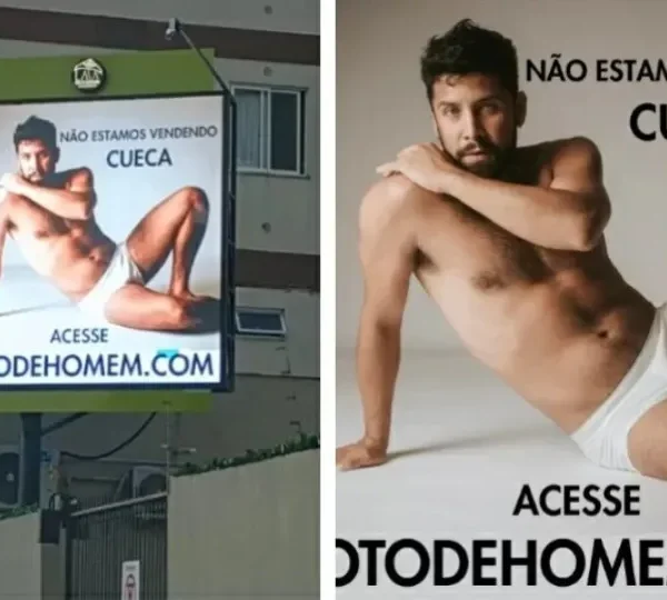 Prefeitura alega pornografia e retira outdoor com homem de cueca em SC